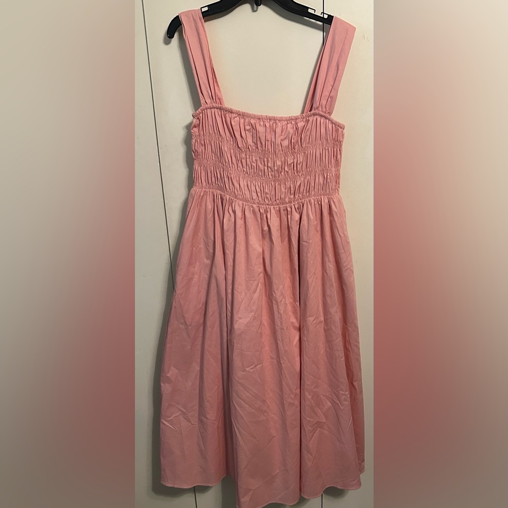The Truffle pink rouched midi Dress size M